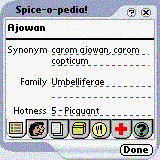 Spice-o-pedia! for Palm OS downloadable Software