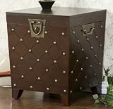 SEI, Espresso Nailhead End Table Trunk