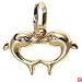 14k Yellow Gold Double Dolphin Pendant
