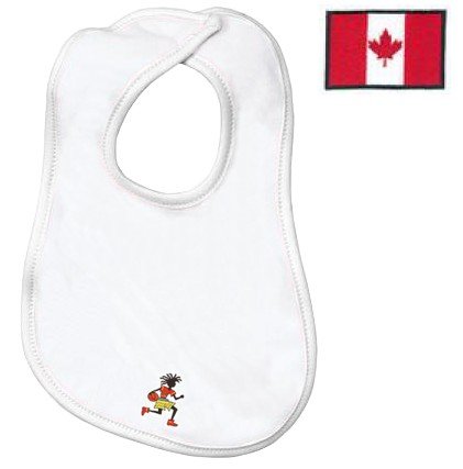 Embroidered Infant Terry Bib with the image of: canada flag
