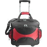 Traveler's Choice Techno Rolling Computer Briefcase (Red)