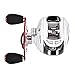 New for 2016! KastKing WhiteMax 5.1:1 Low Gear Ratio Baitcasting Reel with 9 + 1 shielded stainless ball bearings, 6 magnet brake system, affordable price. Amazing! (White & Red, Right Handed)