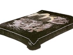Solaron Queen Wolf Pack Korean Mink Blanket
