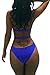 Viottiset Women's Cute Bandage Criss Cross One Piece Cut Out Push Up Backless Halter Monokini Swimsuit Bathing Suit Swimwear Blue M