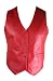 Classic Ladies Red Leather Vest - Size : 2XL