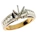 14k Two-Tone Round Diamond Semi-Mount Engagement Ring - Size 7.0