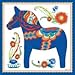 Essence of Europe Gifts Swedish Themed Gift Blue Dala Horse Decorative 6x6 Ceramic Wall Tile | ScandinavianGiftOutlet