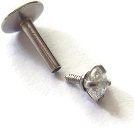 16g Bezel Internally Labret Lip Chin Ring Body Piercing Jewelry Bar Ear Gift