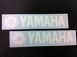 2 X Yamaha Racing Decal Sticker (New) White Size 8''x1.75''
