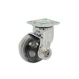 Ball Wheel Caster with Swivel Plate, with Brake, Black