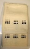 Pair of GRADUATING SQUARES design Cotton Bath Towels - CREAM