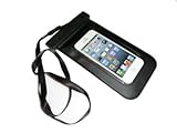 超お買い得!!iPhone5 用 40cmストラップ付 防水ケース ブラック 釣り お風呂 スノーボード アウトドア プール ウォータープルーフ