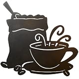 The End Justifies the Beans - Coffee Cup Metal Wall Art Sculpture