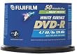 Fujifilm Media 25302082 DVD-R 4.7GB 120 Minutes Printable 16X White Surface Inkjet Storage Media - 50 Pack Spindle