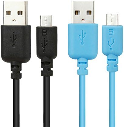 Micro-USB Cable, EZOPower 2-Pack 6 Feet Hi-Speed Micro USB 2-in-1 Sync and Charging Data Cable for Samsung, BlackBerry, HTC, LG, Motorola, Nokia and more Cell phone Smartphone Tablet eBook - Black &amp; Blue