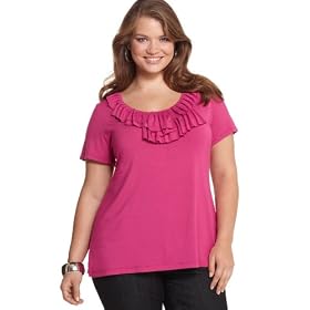 Buy Alfani Plus Size Top, Short Sleeve Ruffled Scoopneck
