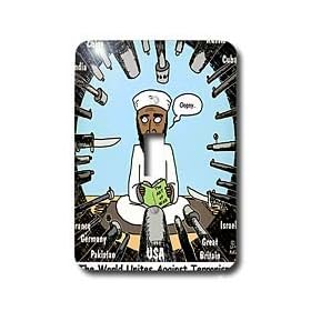Rich Diesslins Funny General - Editorial Cartoons - Osama Bin Stupid - World Turns Unites Against Terrorism briefly - Light Switch Covers - single toggle switch