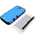 Galaxy S4 Case, MagicMobile Hybrid Impact Shockproof Cover Hard Armor Shell and Soft Silicone Skin Layer [ Blue - Black ] with Screen Protector and Stylus