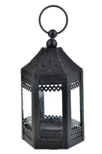 Mini Pagoda Hurricane Candle Lantern - Black