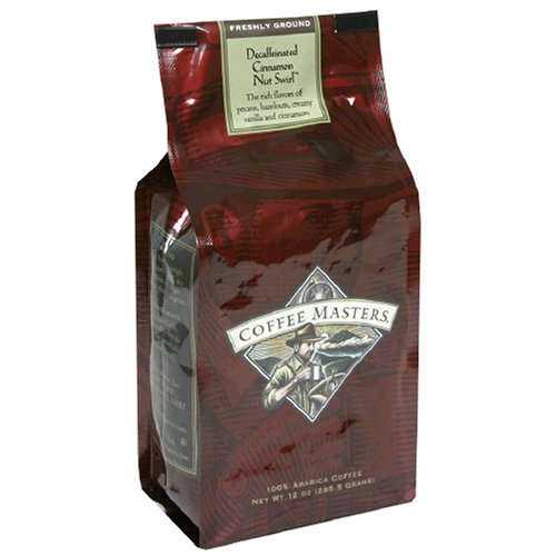 Coffee Masters Flavored Coffee, Cinnamon Nut Swirl Decaffeinated, Ground, 12-Ounce Valve... by Coffee Masters