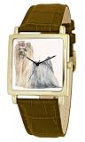 American Kennel Club Men's D1790S012 Yorkshire Terrier Gold-Tone Brown Leather Watch
