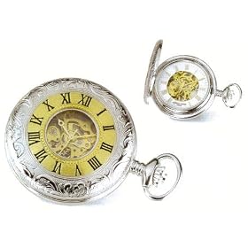 Charles Hubert, Pocket Watch - Sterling Silver Two-tone White Dial Pocket Watch 17 jewels... by Goldfinger