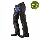 Leather Chaps - Premium Plain Motorcycle Leather Chaps LC001