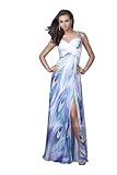 IMAGE OF La Femme 16363, One Shoulder Chiffon Print Gown
