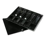 Buddy Products Coin and Bill Tray with Metal Security Lid, 11.5 x 2 x 14.375 Inches, Black (0544-4)