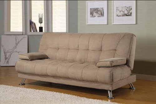 Coaster 300147 Tan Microfiber Sofa Bed