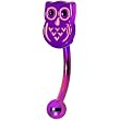 Purple Anodized Titanium Owl Eyebrow Ring