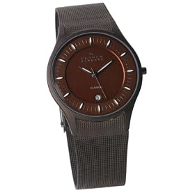 Skagen Mens Brown Mesh Titanium Bracelet Watch by Skagen