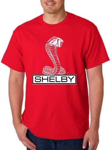 Ford Shelby Cobra Logo Men's Ford Racing square gt500 svt TEE (Red, X-Large)