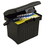 Storex Economy Portable File Box, Black (61502U01C)