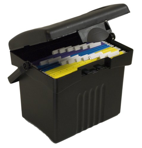 Storex Economy Portable File Box, Black (61502U01C)