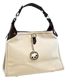 Hunting World Beige Fabric and Brown Leather Shoulder Bag 3623BR