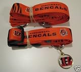 Cincinnati Bengals Dog Pet Set Leash Collar ID Tag XS