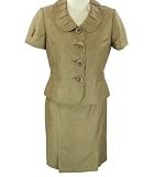 Tahari Two Piece Steven Skirt Suit Brown 10