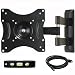 VideoSecu Articulating Arm TV Wall Mount for Mid Size VESA 200 100 LED LCD TV and Monitor Flat Panel Screen, Full Motion Mount Bracket with Free 6" Level and 7ft HDMI Cable A35