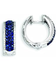 1.4 Carat 14K White Gold Diamond & Sapphire Earrings