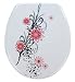 WENKO 18363100 WC-Sitz Belle Fleur - Edelstahlbefestigung rostfrei, Duroplast