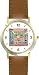 Menorah No.1 Judaica Jewish Theme - WATCHBUDDY&reg; DELUXE TWO-TONE THEME WATCH - Arabic Numbers - Brown Leather Strap-Size-Large ( Men's Size or Jumbo Women's Size )