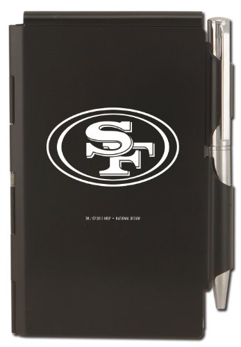 San Francisco 49ers Engraved Metal Pocket Notes in box, Black with White Imprint (12021-QUY)