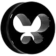 24mm Black Acrylic Hollow Butterfly Saddle Plug