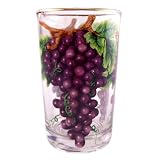 6PC DRINKING GLASSES WITH PITCHER GRAPES DECOR by 