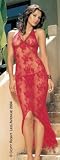 Halter Floral Lace Long Gown With G-String