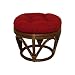 Rattan Papasan Footstool with Fabric Cushion