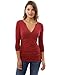PattyBoutik Women's V Neck Empire Waist Ruched Blouse