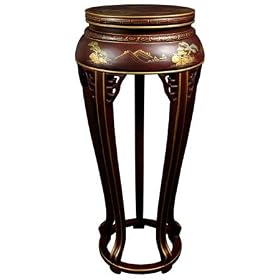 Unique Comtemporary Furniture D�cor - 36 Ming Lacquer Side Table Plant Stand - Matte Red by Plant Stands
