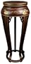 Unique Comtemporary Furniture D�cor - 36" Ming Lacquer Side Table Plant Stand - Red Landscape